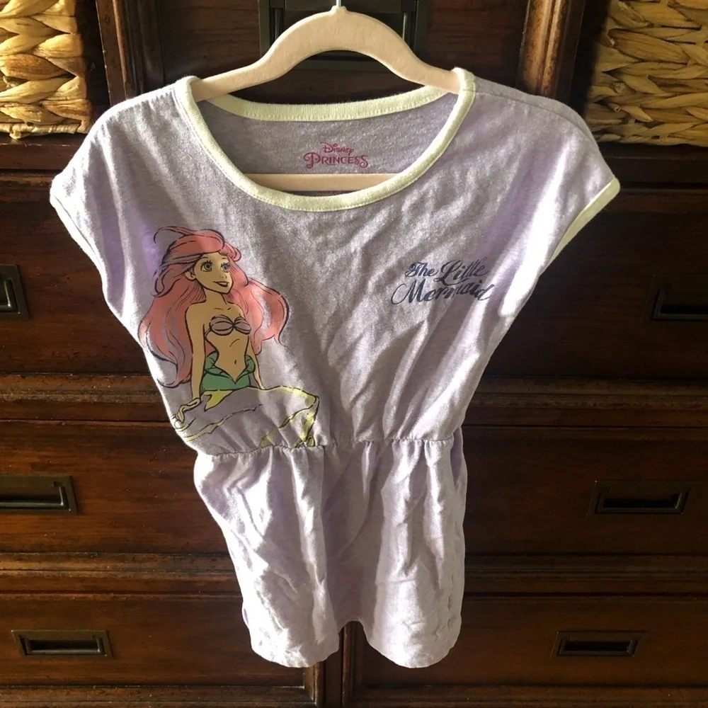 Disney Princess purple little mermaid tee dress in size S (6/6x)